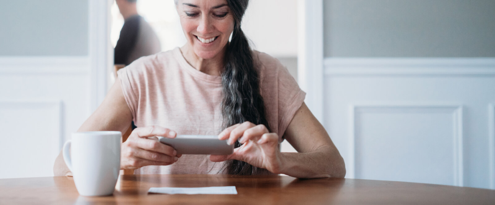 woman using a smartphone