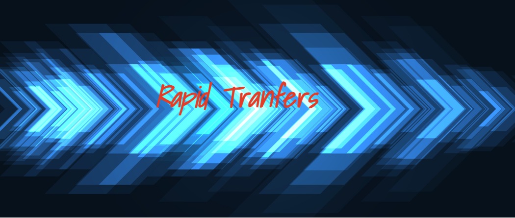 The words saying "rapid transfer" in front of a funky backround